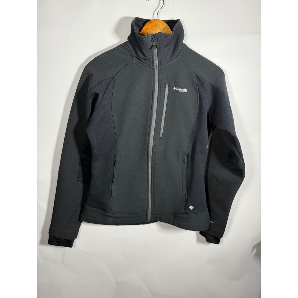 Columbia Titanium Black Full‎ Zip Softshell Jacket Men's M Omni Heat Thermal